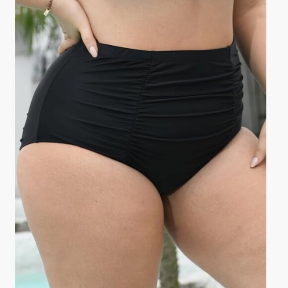 NWT Black High Waisted Bikini Bottoms Size Large - Picture 2 of 4